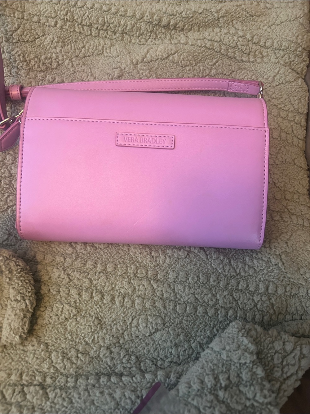 Vera Bradley Pink Leather-Look Crossbody Wristlet